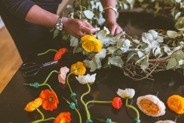 DIY fresh flower wreath