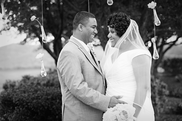 bride and groom at the alter