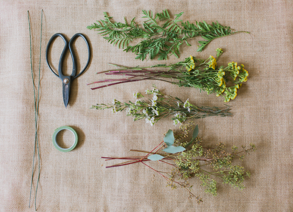 DIY Flower Crown Ingredients