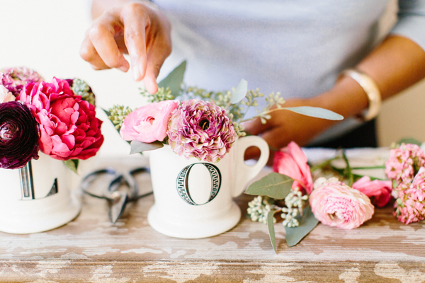 Anthropologie letter mugs