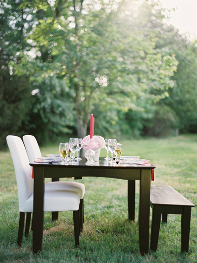 farm table and bench