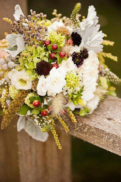 green and white flower bouquet