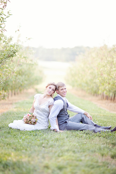 Bride and Groom at Vineyard