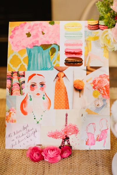 orange, pink, and yellow inspiration board