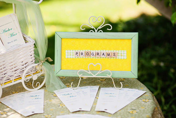 diy scrabble wedding signage