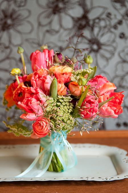 Pink Ranunculus and Tulip Bouquet