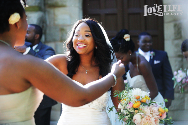 bride and bridesmaid