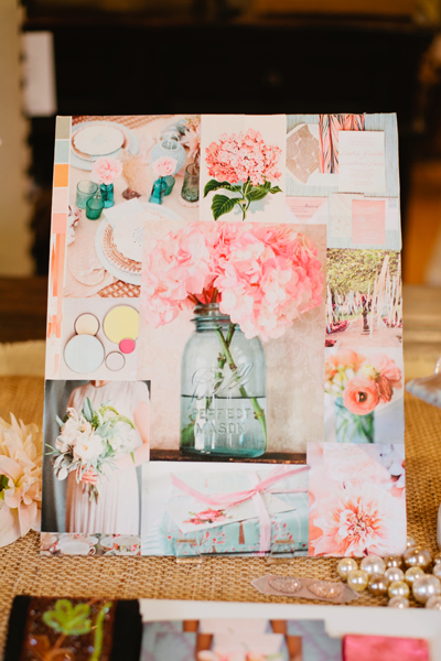 pink and blue inspiration board