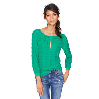 jcrew green blouse