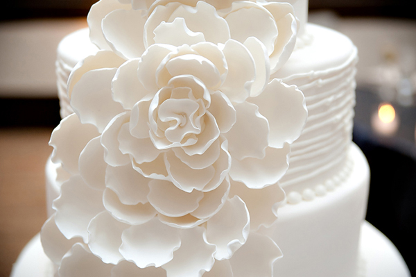 white wedding cake