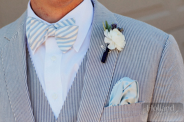 Seersucker Suit and Stripe Bowtie