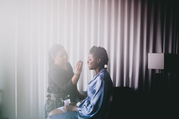 Bride getting ready