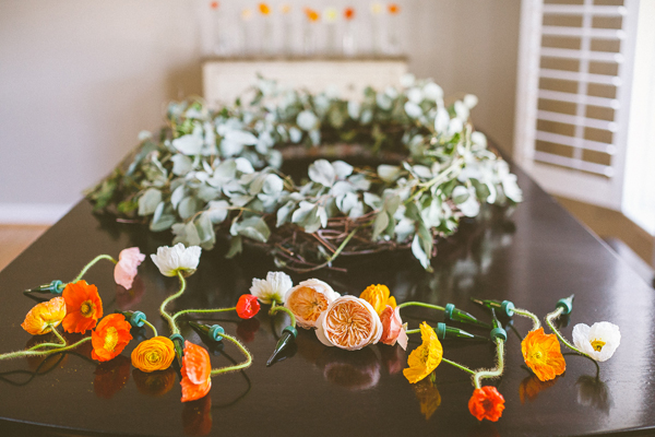Poppies and Garden Roses and Ranunculus