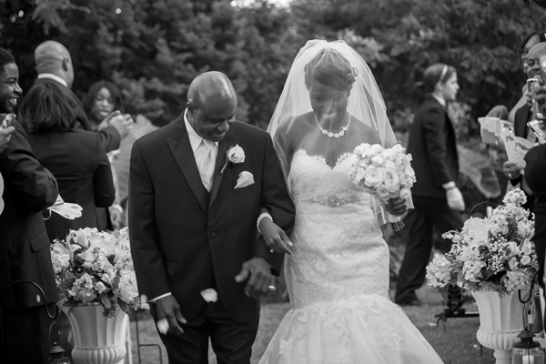 Bride and Dad walking down the aisle