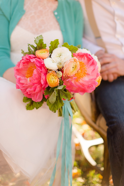peach and white ranunculus