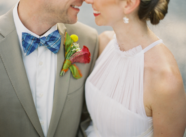 blue plaid bow tie