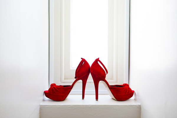 red bridal shoes
