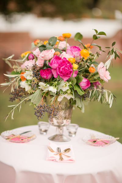 garden rose centerpiece