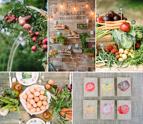 vegetables and fruits table settings