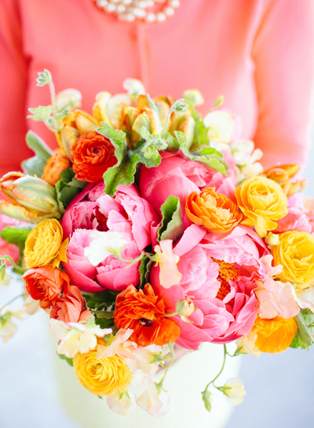 peonies, ranunculus, tulips, sweet peas
