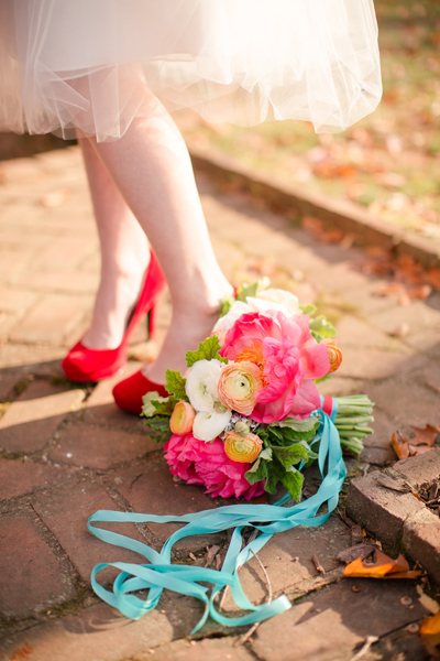 red suede shoes