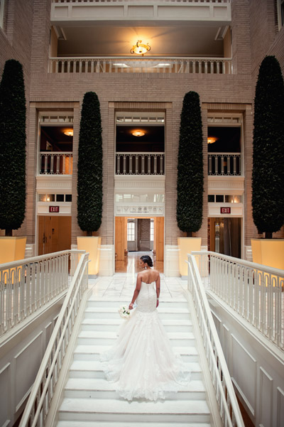 bride in her gown