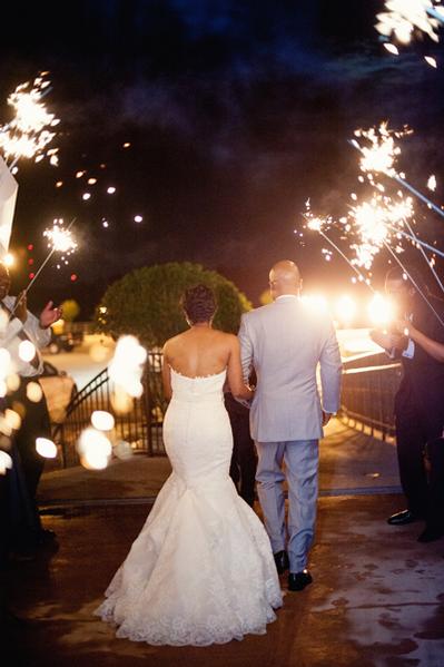 bride and groom exit