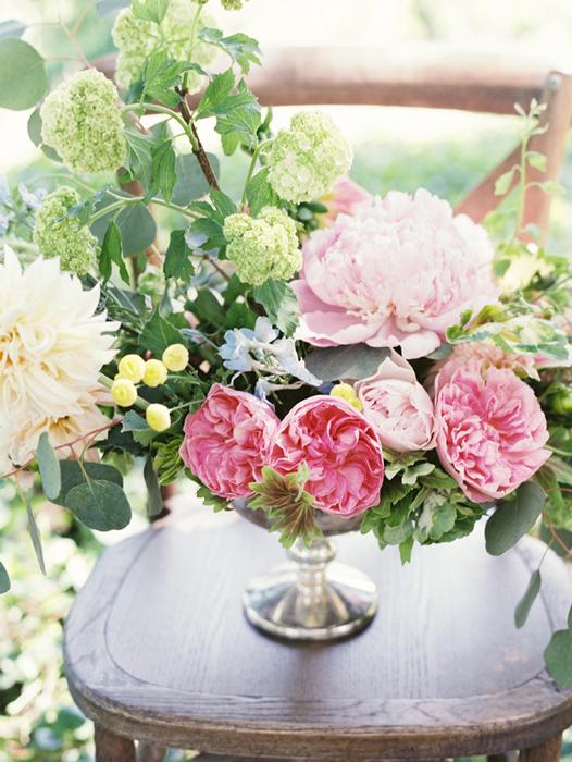 garden rose and peony centerpiece, Janie Medley Flora Design