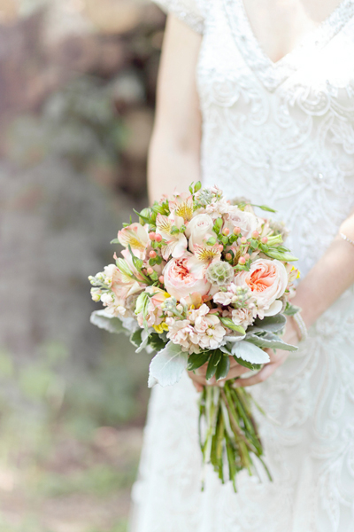 peach wedding bouquet