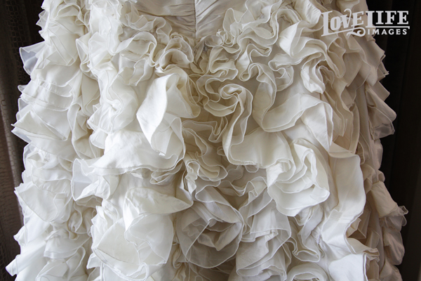ruffled wedding gown