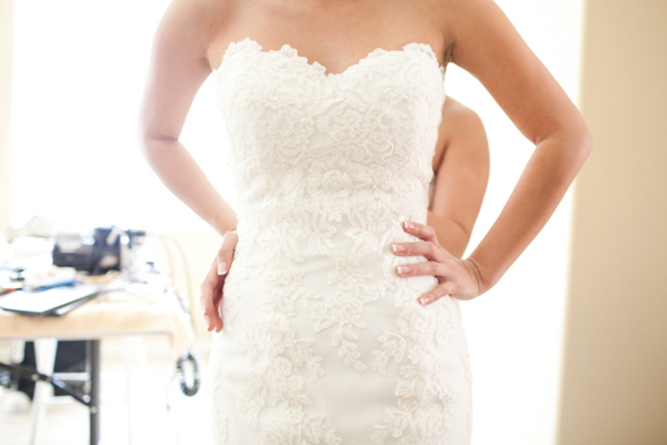 wedding dress, blue by enzoani