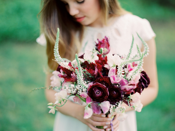 pink sweet pea, white veronica