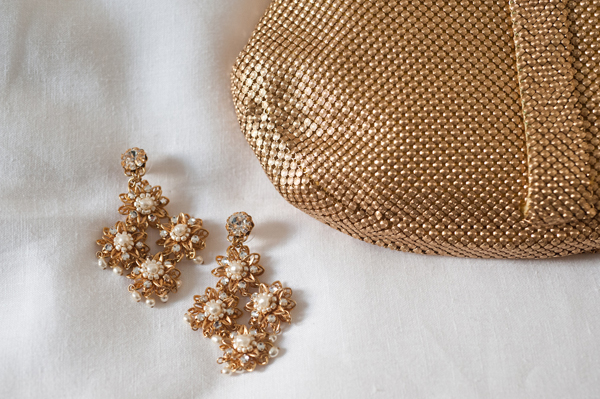 wedding jewelry and clutch bag