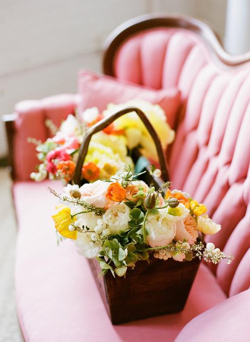 paisley & jade vintage sofa, summer bouquets