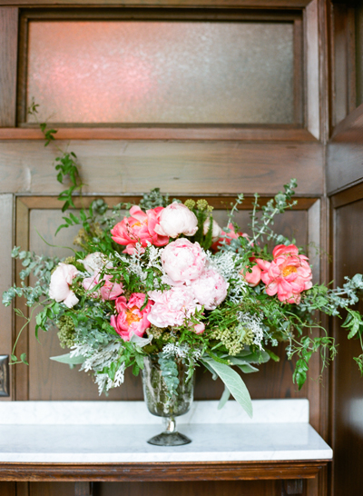 receptions flowers, mercury vases