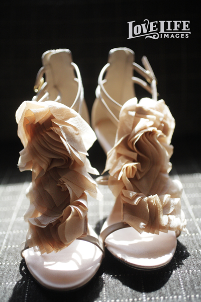 ruffled wedding shoes