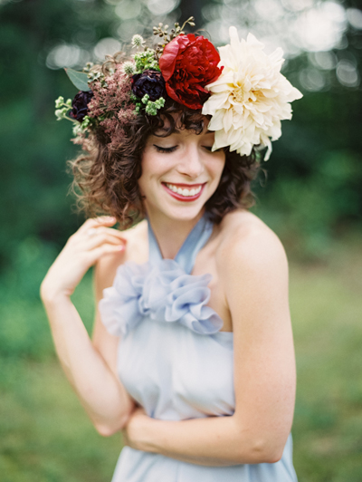dahlia and peony flower crown