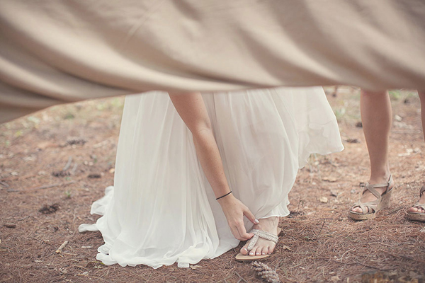 white bridal gown