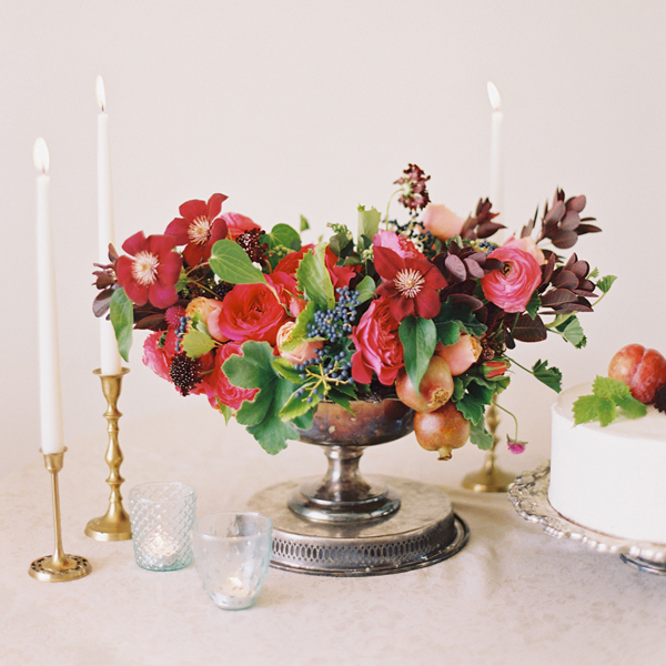 floral and fruit centerpiece