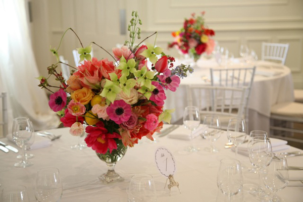 pink flower centerpiece
