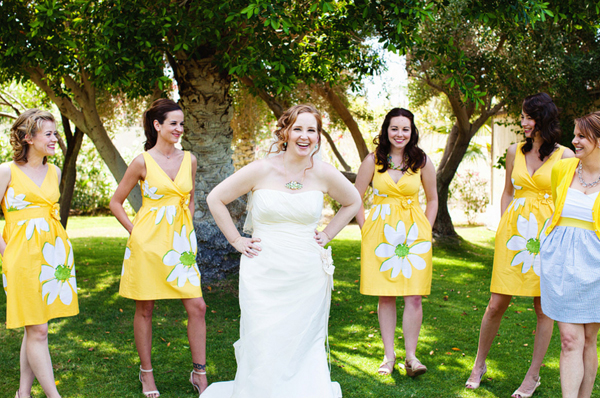 yellow bridesmaids dresses