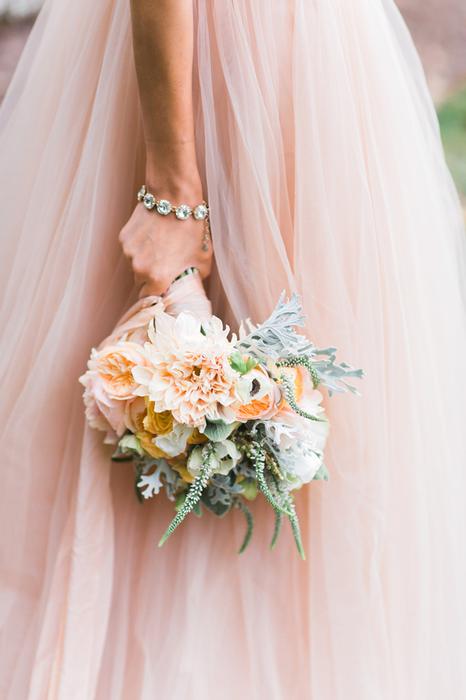 Peach Flower Wedding Bouquet