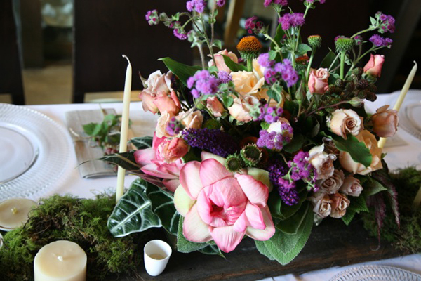 purple wedding flowers