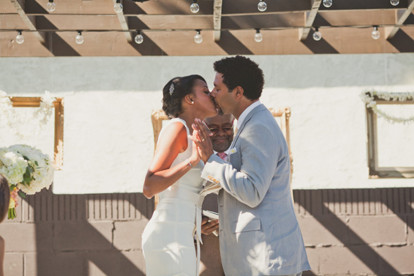 first kiss from bride and groom