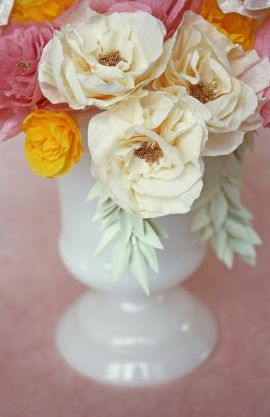 pretty crepe paper flower arrangement