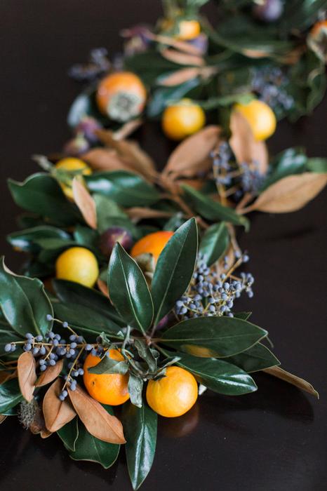DIY Magnolia and Fruit Garland, Thanksgiving Table Decor, Janie Medley Flora Design