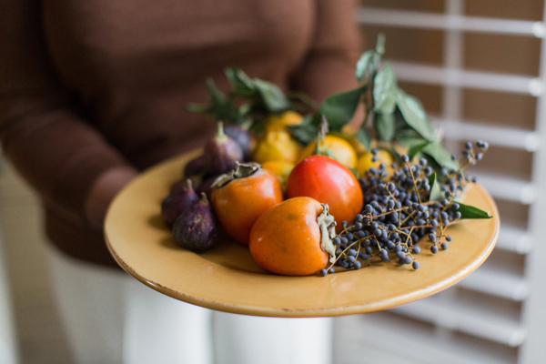 DIY Magnolia and Fruit Garland, Thanksgiving Table Decor