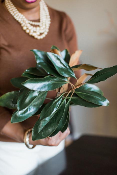 DIY Magnolia and Fruit Garland, Thanksgiving Table Decor