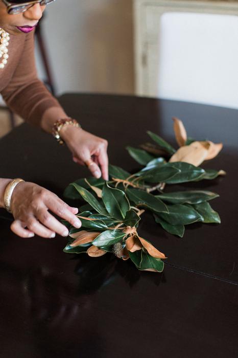 DIY Magnolia and Fruit Garland, Thanksgiving Table Decor