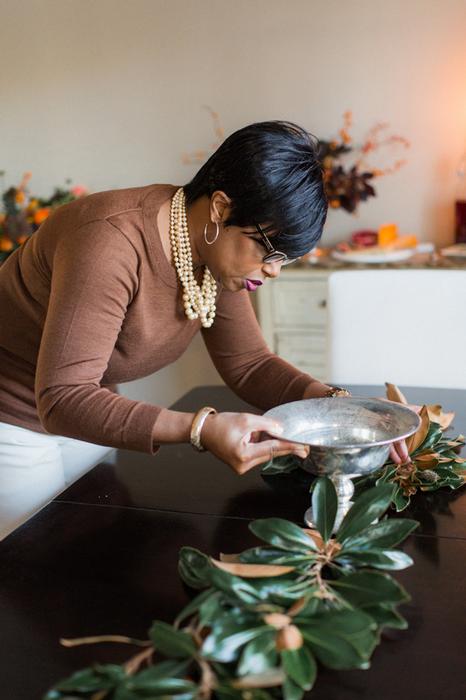 DIY Magnolia and Fruit Garland, Thanksgiving Table Decor